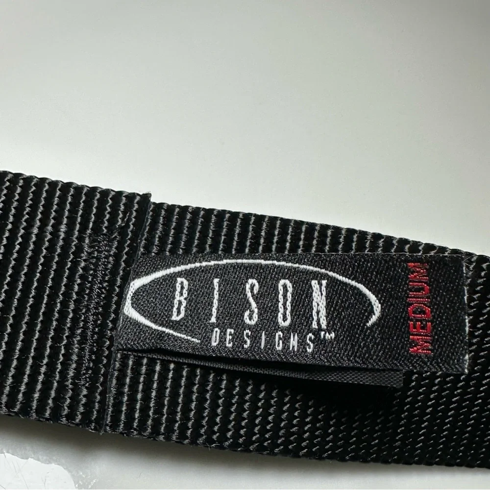 Bison Designs Black Nylon Web Belt w/ V Ring Medium 49